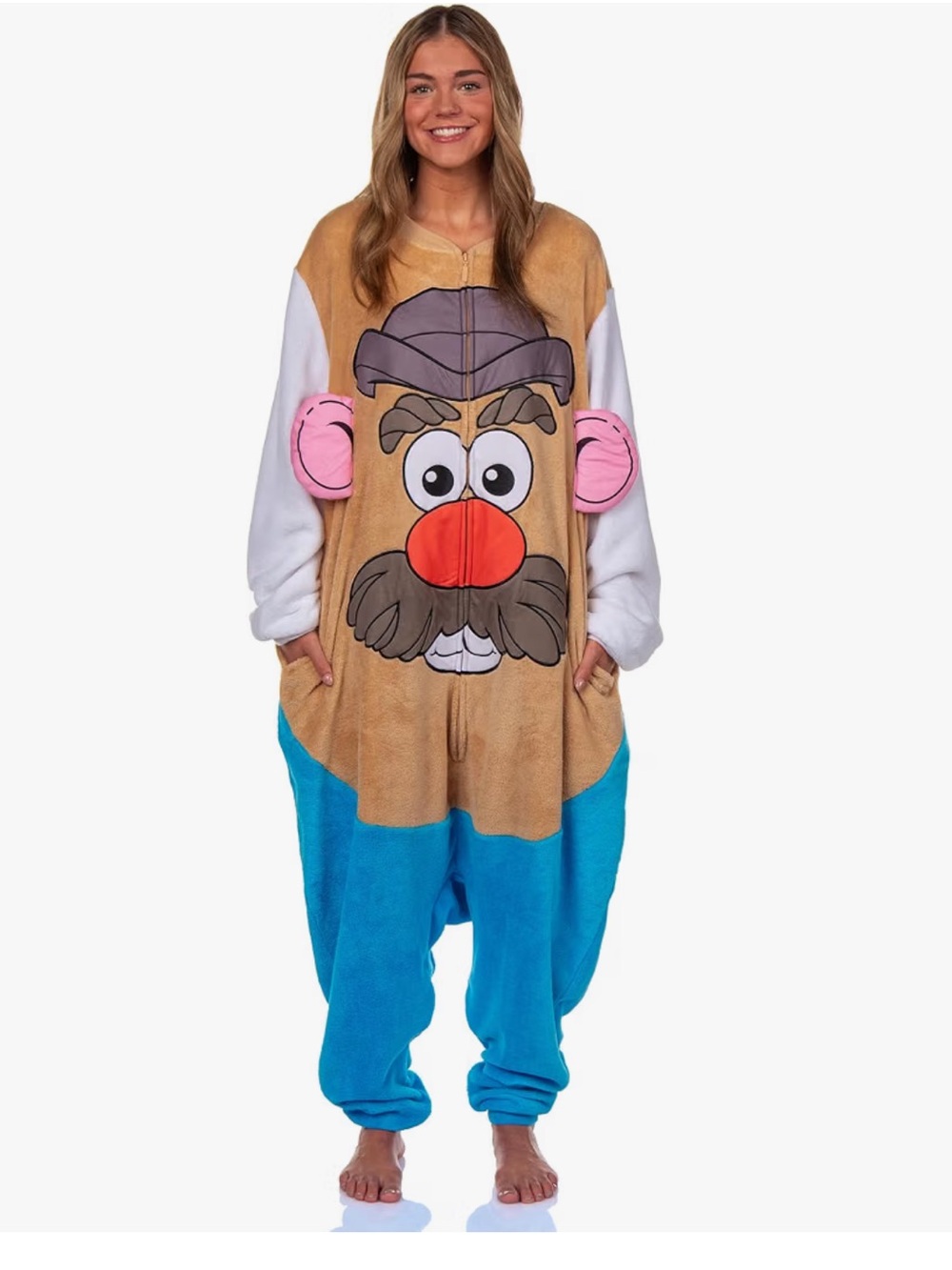 Womens Mr. Potato Head Themed Pajamas Blanket Sleeper Union Suit L/XL New